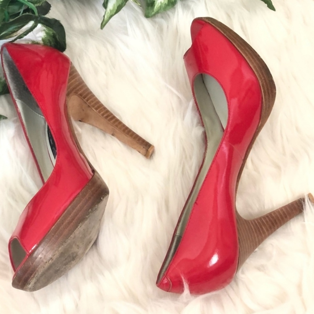 Steve Madden Red Peep Toe Heel Pump